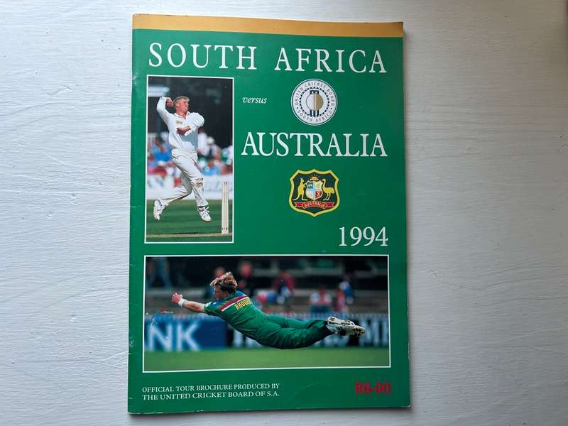 South Africa VS Australia CRICKET TEST 1994 Program