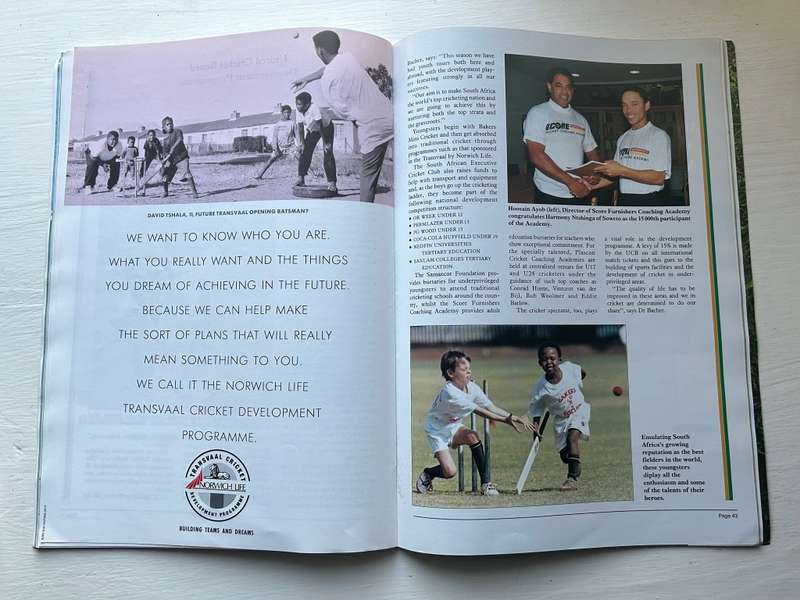 South Africa VS Australia CRICKET TEST 1994 Program