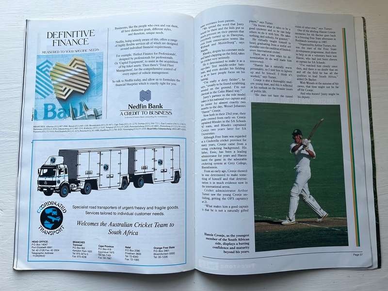 South Africa VS Australia CRICKET TEST 1994 Program
