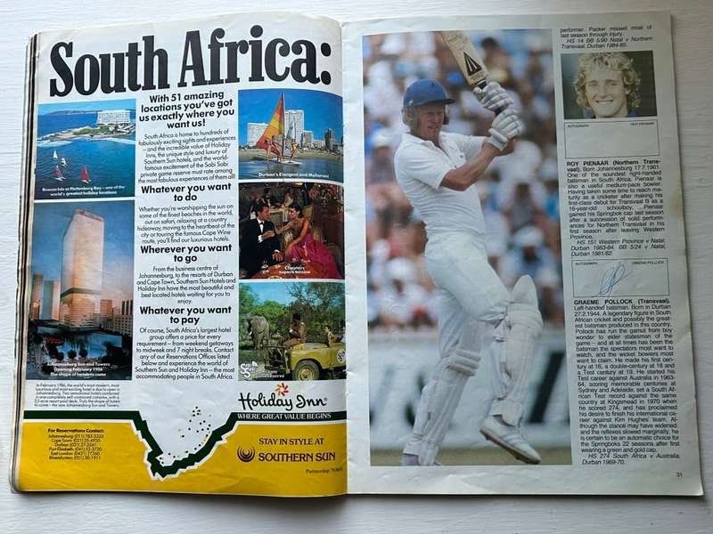 9 x Autographs signed South Africa SPRINGBOK CRICKET TEST 1986 Program