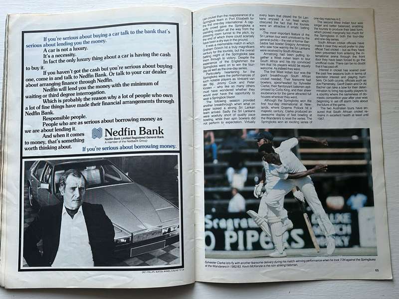 9 x Autographs signed South Africa SPRINGBOK CRICKET TEST 1986 Program