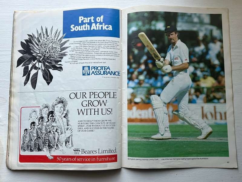 9 x Autographs signed South Africa SPRINGBOK CRICKET TEST 1986 Program