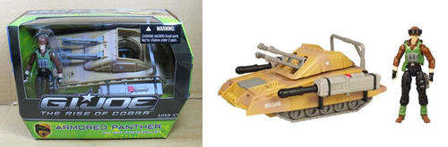 Gi Joe The Rise of Cobra SGT THUNDERBLAST & PANTHER armoured car - Mint in sealed box