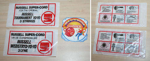 2 Coca Cola Coke exclusive South Africa Russell Yo-yo string bags & Promotional Competition Sticker
