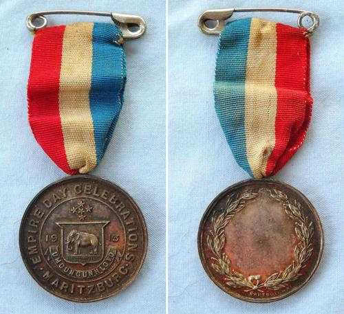 Medal Empire Day Pietermaritzburg 1913 - 100 years old