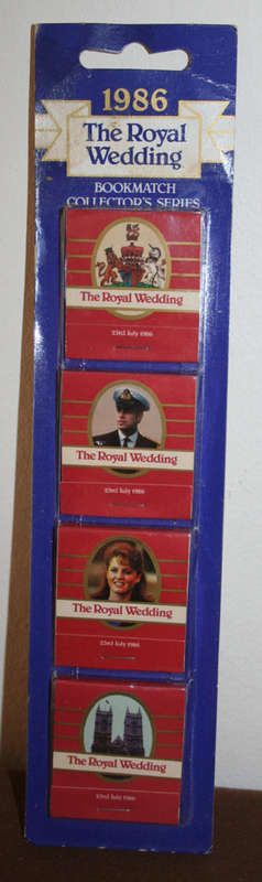 MATCHBOX 1986 ROYAL WEDDING SET of 4 match books