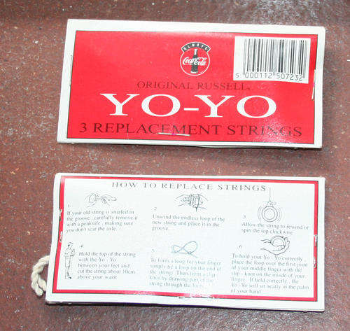 COCA COLA COKE RSA genuine 1993 RUSSELL YO-YO REPLACEMENT STRING Pack incl 3 strings