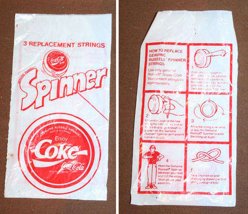 COCA COLA COKE genuine 1989 RUSSELL YO-YO REPLACEMENT STRING PACKET - NO strings included