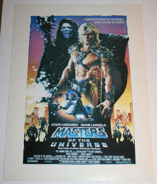 Original mini MOVIE POSTER from He-man Masters of the universe - 1987 26 years old!