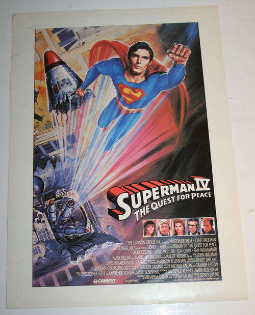 Original mini MOVIE POSTER from SUPERMAN 4 The quest for peace  - 1987 26 years old!