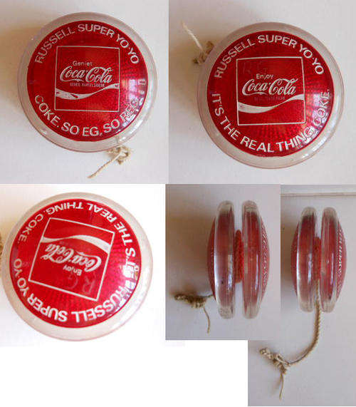 COCA COLA COKE genuine South Africa 1970s RUSSELL YO-YO English & Afrikaans