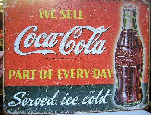 Coke Coca Cola 5c vintage advertising Metal Sign - reproduction but COOL!