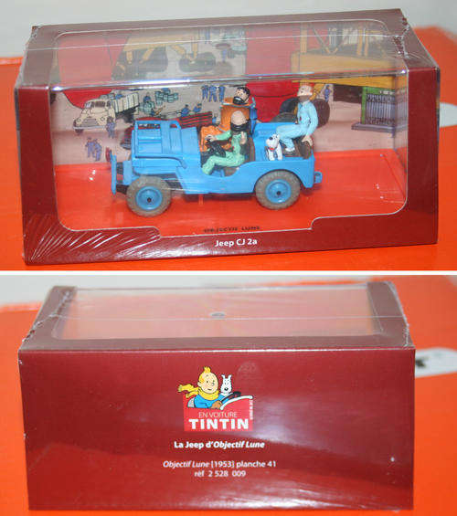 Herge TINTIN in Destination Moon Willys Jeep CJ 2a 1953 - VERY RARE - IMPORTED - LAST ONE IN STOCK!