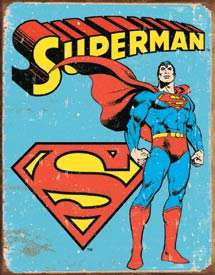Superman vintage 1970s styled DC COMICS Metal Sign - very COOL!