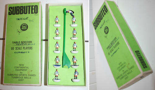 Vintage Subbuteo TABLE SOCCER FOOTBALL 1963 KILMAROCK CLUB Team set - 51 years old - in original box