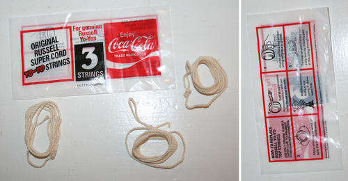RUSSELL COCA COLA COKE YO-YO YOYO 3 STRINGS packet - 1981 made in Philippines