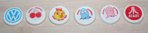 COCA COLA ATARI MISS PACMAN Bottle liner 6 liner set - 1983 SOUTH AFRICA