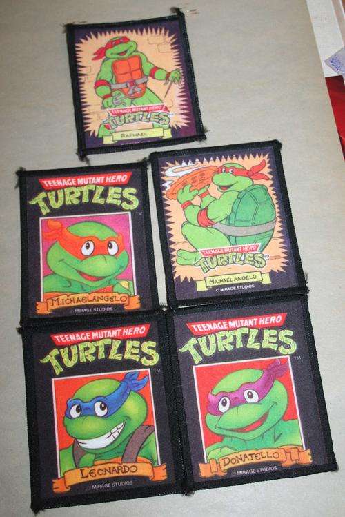 TEEN AGE MUTANT NINJA TURTLE cloth patches lot of 5 - 1988 100% original