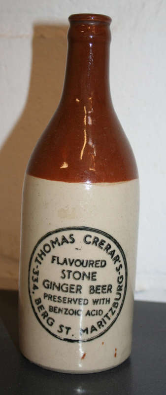 Clay Ginger beer bottle - Thomas Crerar's Maritzburg  - very rare