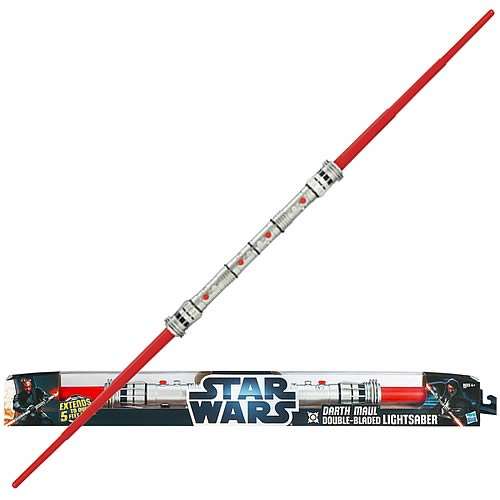 Star Wars Darth Maul RED DOUBLE BLADE LIGHTSABER - Not Electronic