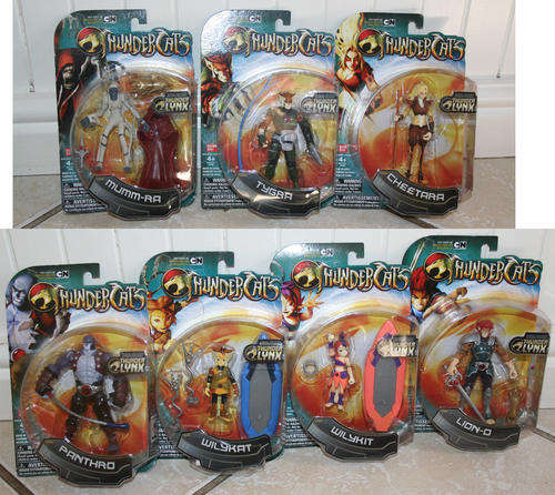New 4 inch THUNDERCATS LOT OF 7 action figures - new style - mint on opened card BANDAI toys