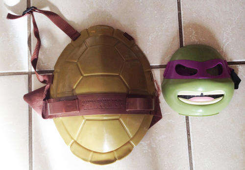 TEENAGE MUTANT NINJA TURTLES Ninja Combat gear SHELL BACK PACK & DONATELLO MASK