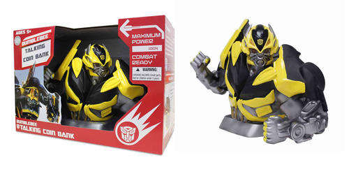 Transformers 4 BUMBLEBEE BUMBLE BEE Talking Coin Bank - mint in box