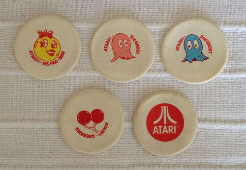 COCA COLA ATARI MISS PACMAN LARGE Bottle liner 5 liner set - 1983 SOUTH AFRICA