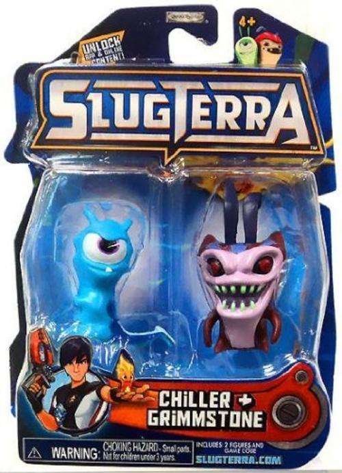 New SLUGTERRA Chiller and Grimmstone - mint on sealed card - JAKKS toys
