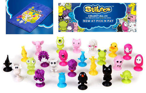 STIKEEZ toys Complete collection of 24 with blue bag from Pick N Pay