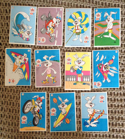 Texaco Caltex WHITE RABBIT complete set of 20 STICKERS Early 1990s South Africa exclusive