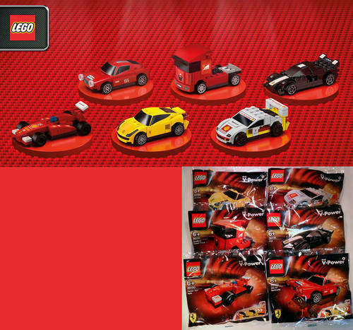 LEGO SHELL FERRARI lot of 6 - mint in sealed bags
