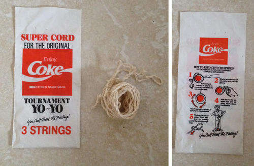 Rare You can't beat the feeling COKE RUSSELL YO-YO REPLACEMENT STRINGS 3-PACK - South Africa 1980s