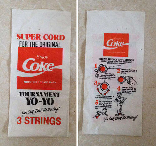 Rare You can't beat the feeling COKE RUSSELL YO-YO REPLACEMENT STRINGS Packet - South Africa 1980s
