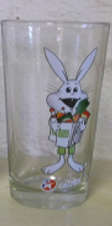 CALTEX THE WHITE RABBIT Shopping Bunny Promotional Glass