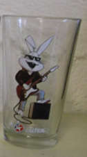 CALTEX THE WHITE RABBIT Rock Star Bunny Promotional Glass