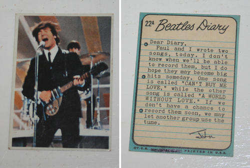 THE BEATLES COLOR CARDS no 22A John Lennon 1964 by Topps cards