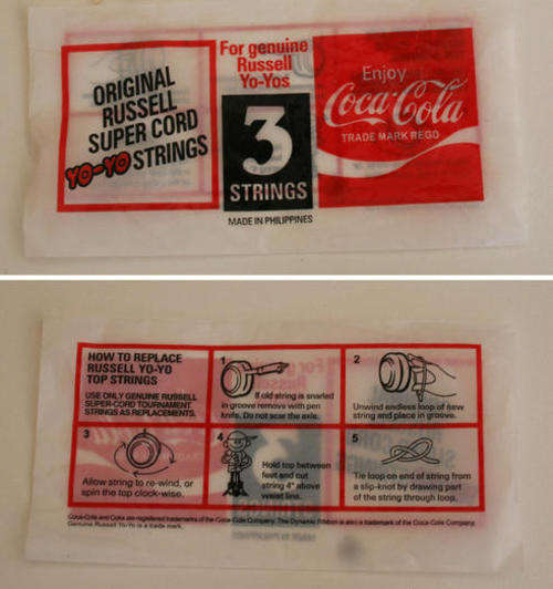 Rare COCA COLA COKE RUSSELL YO-YO REPLACEMENT STRINGS PACKET ONLY - Philippines 1981