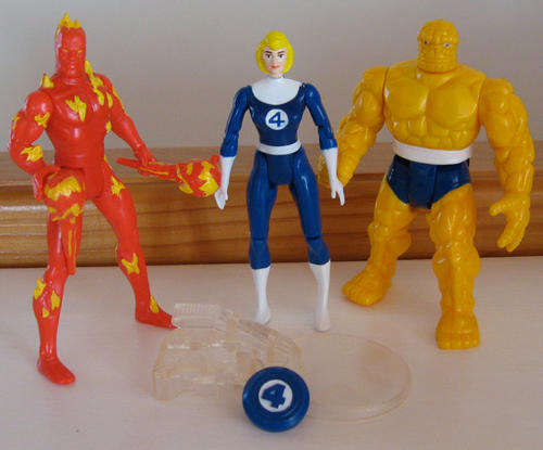 Fantastic Four figure lot of 3 1989 Marvel Super hero. Loose & complete !