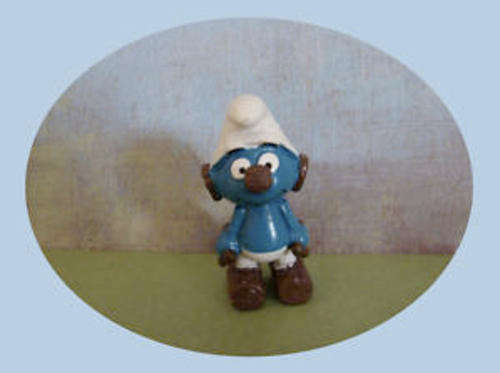 SMURF SMURFS - rare CLOCK WORK SMURF from 1986