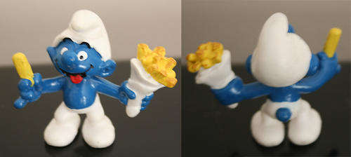 SMURF SMURFS - rare SMURF WITH FRENCH FRIES
