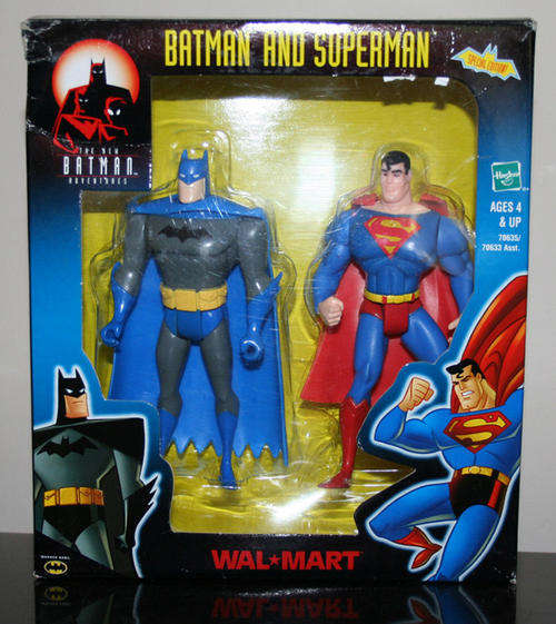 WALMART EXCLUSIVE BATMAN & SUPERMAN figures from BATMAN ANIMATED TV series 1998