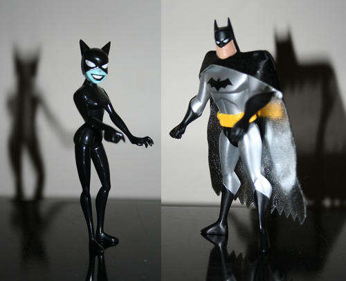 BATMAN & CATWOMAN black suit from BATMAN ANIMATED series 2000 by Mattel toys