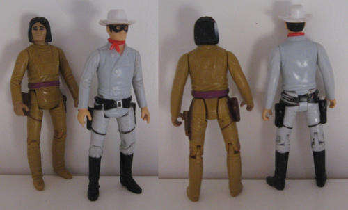 Lone Ranger and Tonto action figure lot - Gabriel toys - 1980 - rare