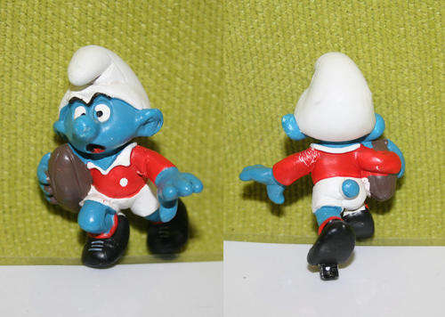 SMURF SMURFS - vintage Wales Rugby 1980 by Schleigh Peyo