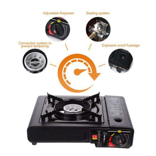 Safy - Single Burner Canister Camping Gas Stove with Travel Case