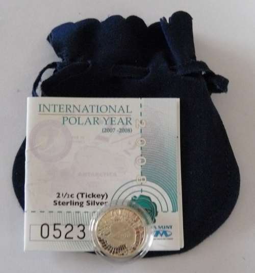 ** 2008 Proof Sterling Silver 2 1/2c (Tickey) ** - International Polar Year - Mintage 688