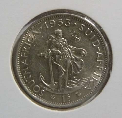 ** 1953 One Shilling ** -  in excellent condition - 50% SILVER