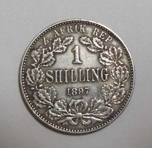 ** ZAR 1897 ONE Shilling ** -  92.5% SILVER = 5.231gm - Nice coin