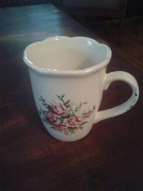 vintage pottery look enamel looking cup